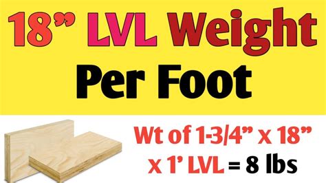 lvl weight per foot chart